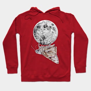 A moth is enticed by the light of the moon Hoodie